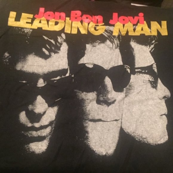 RARE Vintage Jon Bon Jovi Leading Man Fan Club Christmas Crew 1996 tshirt - Picture 1 of 2